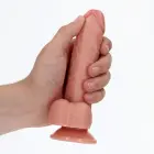 Izliekts reālistisks dildo ar sēkliniekiem un piesūcekni – 15.5 cm (6.1″) — Foto 6