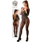 NO:XQSE ziedu mežģīņu catsuit – melns – S/L Foto 7