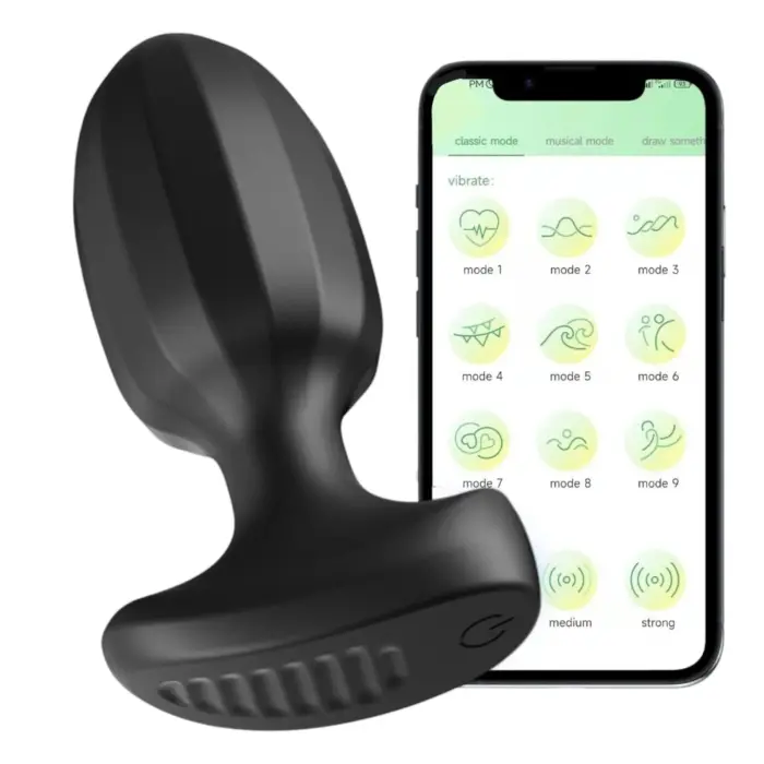 Power Escorts BR192 Remote Vibrating Plug – 10 cm – Black