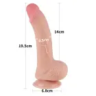 Sliding Skin divslāņu dildo – 19 cm (7.5″) – Miesas krāsa — Foto 2