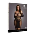 Mini kleita ar tīkliņu un kontrastu, garām piedurknēm – Plus size Foto 1