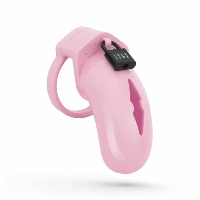 LOCKDOWN Chastity Cage Medium Pink - Secure ABS System & Discreet Fit