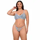 SUBBLIME 957636 Синий комплект бюстгальтера и трусиков с цветочной вышивкой – L/XL — Фото 2