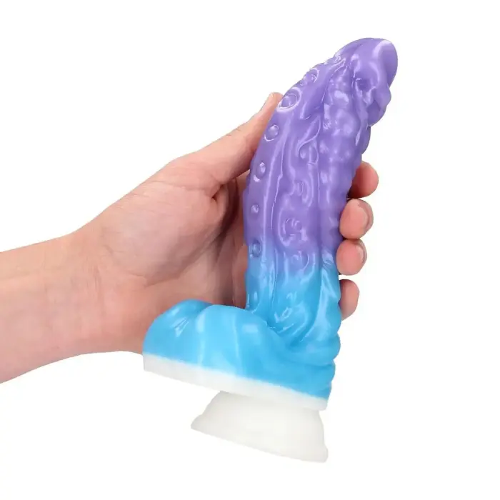 Fiction Cock Galactic Hydra – liquid silicone fantasy dildo – purple/blue – 16 cm