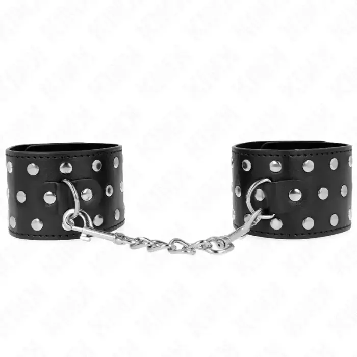 KINK Punk регулируемые фиксаторы для запястий 19–24 cm – чёрные, из искусственной кожи