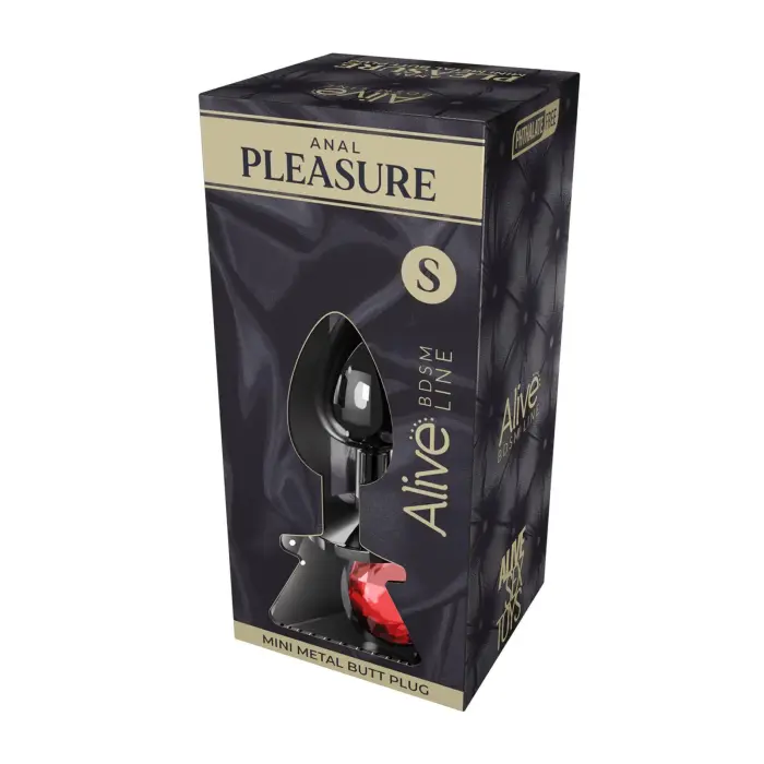 Мини металлический анальный штекер S Красный – 7 см (2.75″) – Red Фото num