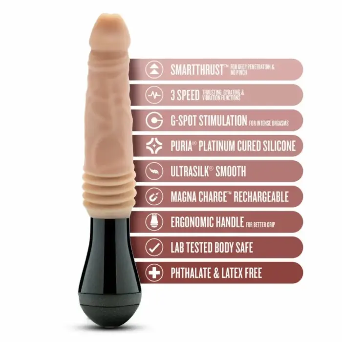 Dr. Skin Dr. Knight вибратор с функцией толчков – 22 см (8.5″) – телесный
