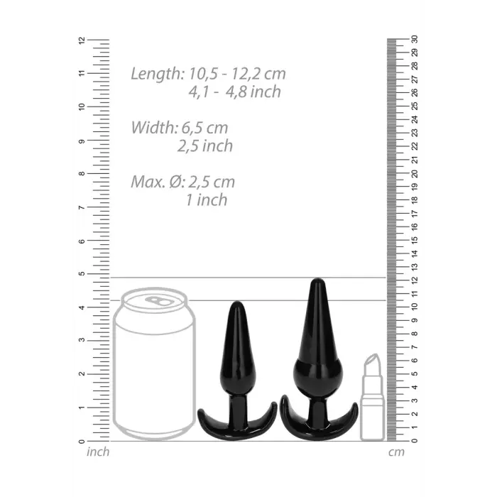 No.80 - 4 dalių analinių kištukų rinkinys – Juodas Photo
