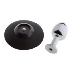 MALESATION Chrome Anal Plug with Suction Cup – S – Grey — Photo 3
