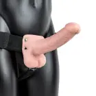 Вибрирующий полый страпон-вибратор с яичками – 18 cm (7″) — Фото 2
