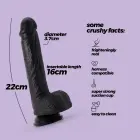 Inviktus vedelast silikoonist dildo – 22 cm (8.7″) – Must — Foto 6