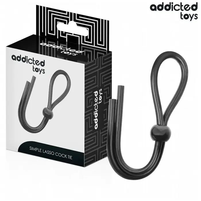 Addicted Toys silikoonist reguleeritav peenis võru – ühe aasaga – 19.5 cm – must