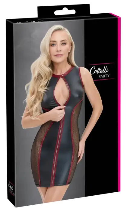 Cottelli PARTY мини-платье с сетчатыми вставками – чёрное – XL