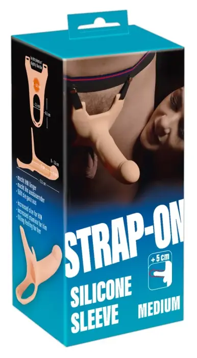 Silikona strap-on dildo pagarinātājs – 16 cm (6.3″) – Melns