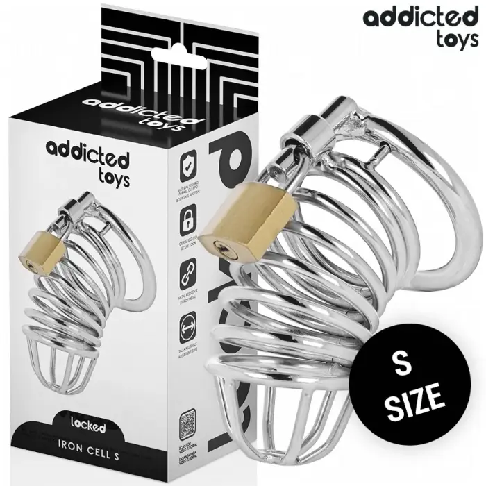 Addicted Toys Locked Iron Cell металлический клетка целомудрия, размер S, 4 см – Secure System