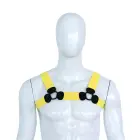 Elastic chest harness with rings – yellow – S/M — Photo 1