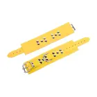 Red Leather Restraint Cuffs Yellow 6cm Adjustable — Photo 3