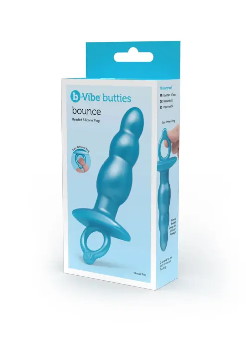 B-Vibe Bounce Plug – 18–20 cm – Tirkīza – Blue Foto 3