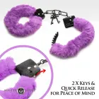Cuffed in Fur пушистые металлические наручники – фиолетовые — Фото 8