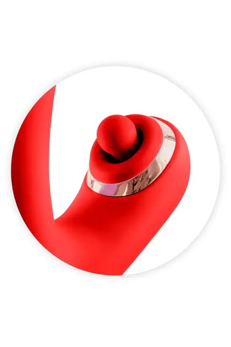 Joyfully 3-in-1 jänese vibraator Tapotemiga – 25 cm – punane Photo