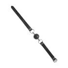 Ouch! Classic Solid Ball Gag Adjustable Leather Strap – Black — Photo 1