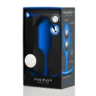 b-Vibe Snug Plug 4 анальная пробка – 14 см – Синий — Фото 6