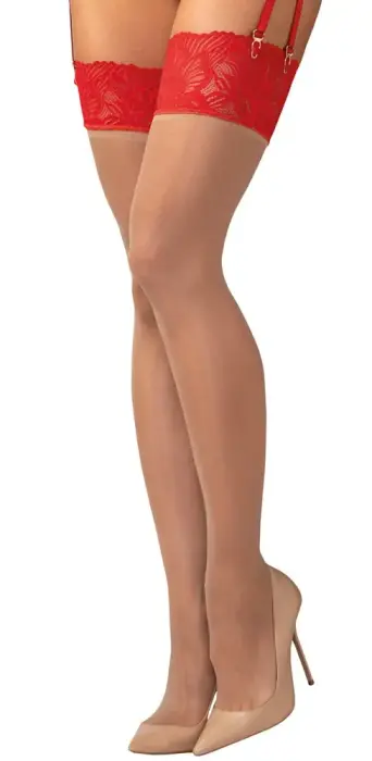 Obsessive Matildea Stockings – Red – 2XL/3XL