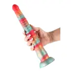 Segmentuotas dildo – 30.5 cm (12″) – Raudonas — Nuotrauka 2
