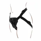 Get Real Adjustable Harness – reguliuojami strap-on diržai su 3 silikoniniais žiedais – juodi — Nuotrauka 4