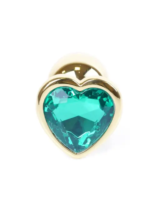 Jewellery Gold sirds formas anālais spraudnis – 7 cm (2.8″) – Zaļš