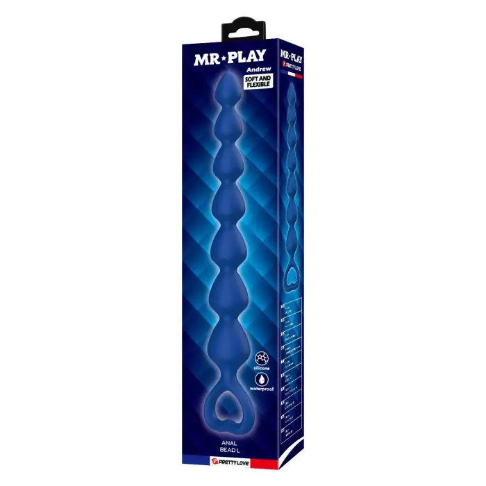 MR PLAY цепочка анальных бусин – 26.7 см – Черный Фото num