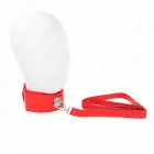 KINK Collar with Leash Model 4 Red Adjustable 40-48 cm Silver Studs — Photo 2