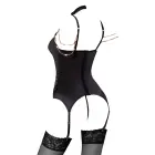 Abierta Fina Strapshemd Basque with Removable Chains and Crotchless String – Rose Gold – L — Photo 7
