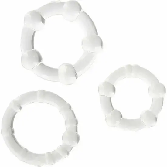 Seven Creations Set of 3 Transparent Silicone Comfort Rings, 21-24mm