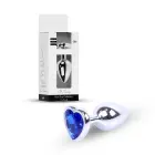 Plug-Jewellery Silver Heart анальная пробка – 7 cm (2.8″) – Темно-синяя — Фото 10