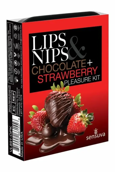 Sensuva Lips & Nips Pleasure Kit – шоколад и клубника, лимитированное издание