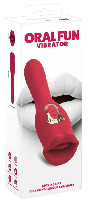 Oral Fun вибратор с подвижными губами и вибрирующим язычком – 22.2 cm (8.7″) – розовый