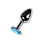 TOYFA metāla anālais spraudnis ar Topāza dārgakmeni – 7 cm – Pelēks Foto 3