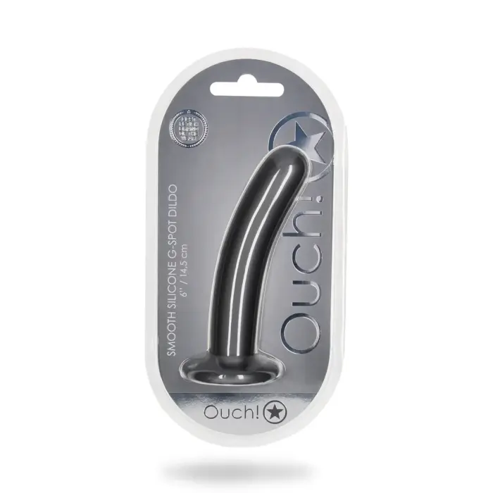 Гладкий силиконовый G-точки дилдо – 14.5 cm (6″) – Серый
