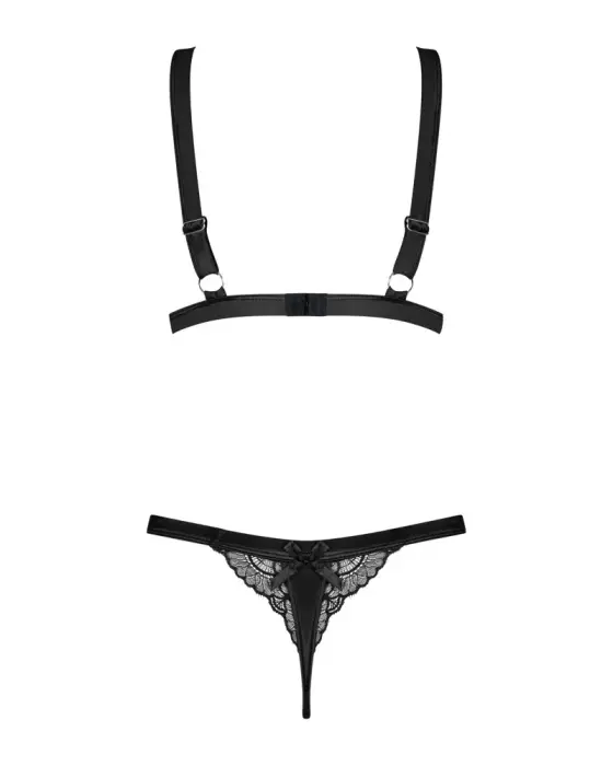 Obsessive Eloissa атласный комплект белья – чёрный – L/XL Фото num