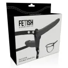 Fetish Submissive – adjustable strap-on harness with two silicone attachments – black — Photo 5