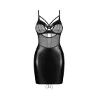 Dominna Faux Leather and Mesh Chemise Set – S — Photo 3