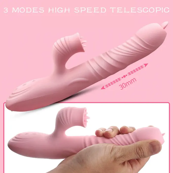 Wibrator-Fanny USB vibrators – rozā Foto 16