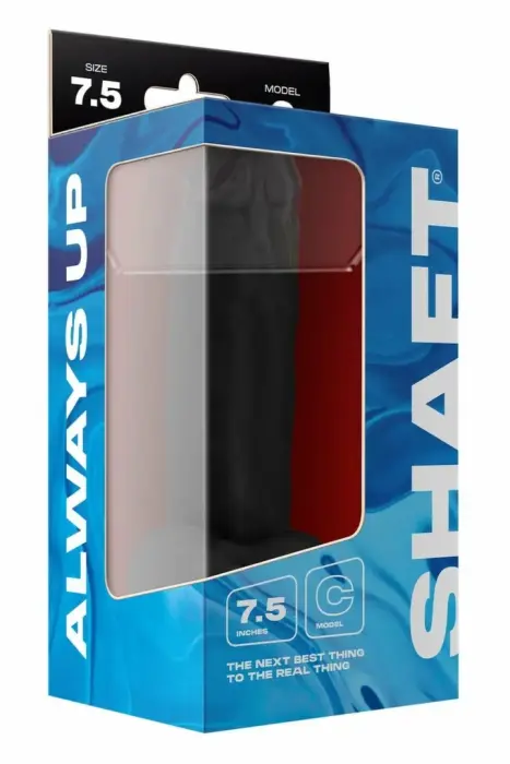 SHAFT Model C дилдо с двойной плотностью и присоской – 19 см (7.5″) – черный