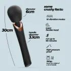 CRUSHIOUS HOLLY Uzlādējams wand masāžas vibrators – 30 cm – melns — Foto 12