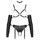 Bad Kitty Crotchless Set with Open Cup Bra and Suspender Briefs – Black – S — Photo 6