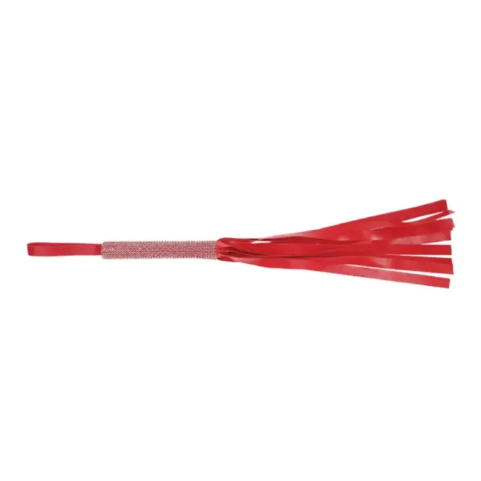 Sportsheets Amor Sparkle Flogger Red – Vegan Leather, Rhinestone Handle