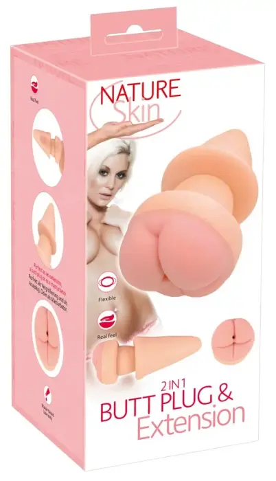 Nature Skin anaaltapp ja pikendaja – 19.5 cm – nahavärv