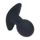 Single Bulb Vibrating Silicone Anal Plug – 10 cm (3.9″) – Black — Photo 6