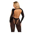 Leg Avenue Opaque Cut-Out Footless Bodysuit – Black – One Size — Photo 2